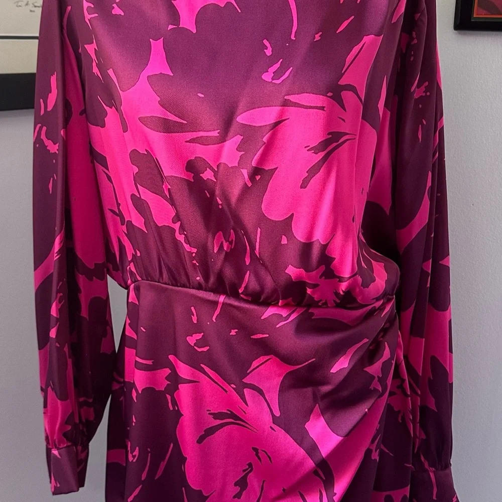 ZARA JUST 30! silky purple and pink dress.  Dress it down and up. - Picture 3 of 8